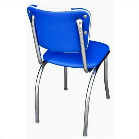Pemberly Row Chrome Dining Chair In Royal Blue And White Pemberly Row Chrome Dining Chair In