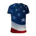 thumbnail image 4 of Vivianyo HD Womens 2024 Trendy Summer Independence Day T-shirts V Neck Short Sleeve Tops Tee Print Color Blouse, 4 of 5