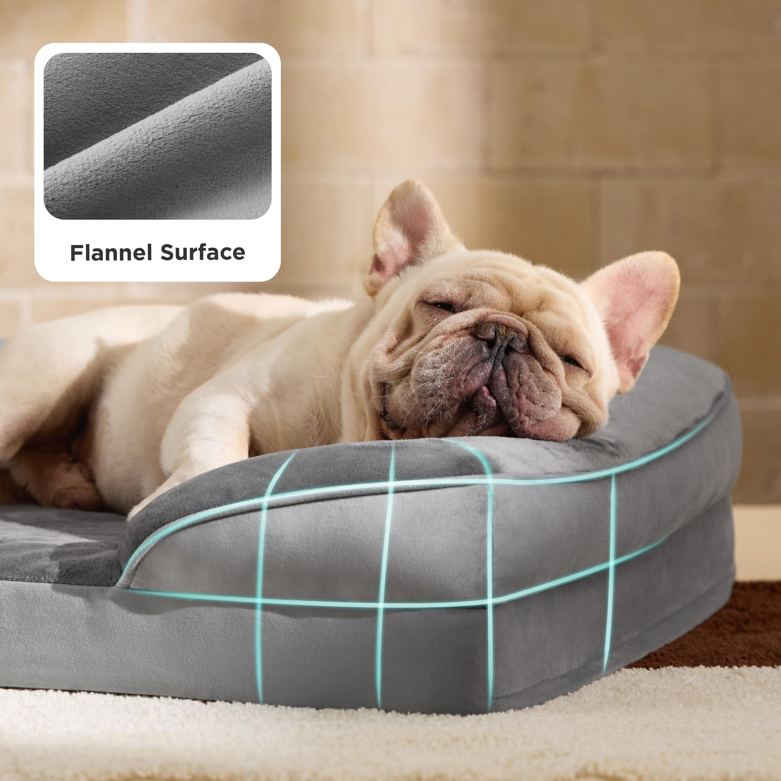 U By Bedsure Orthopedic Dog Bed, Medium, Gray photo 6