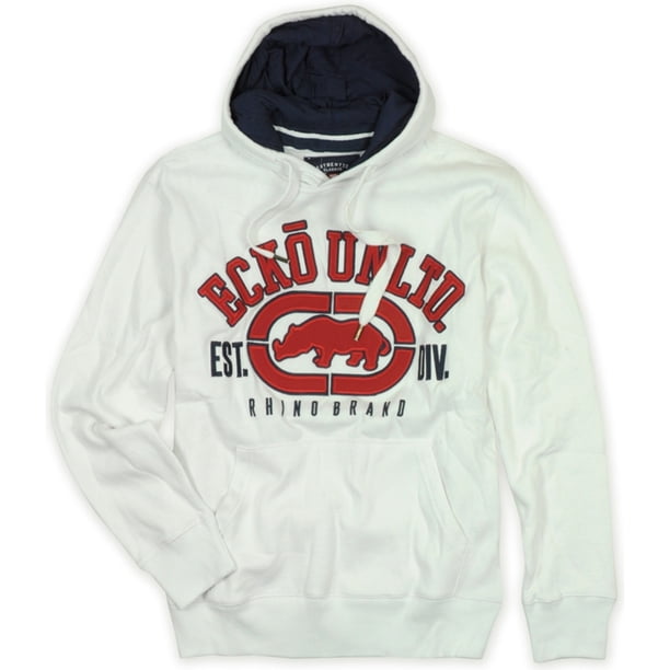 Ecko Unltd. Sudadera con capucha Rhino Arch Popover para hombre, blanco, extra pequeño