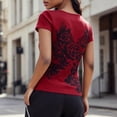 thumbnail image 3 of Womens Graphic Baggy Tees Shirts Gothic Grunge Emo Tops (Red L), 3 of 3