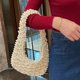 thumbnail image 5 of Bolsos de noche tejidos a mano con cuentas para mujer, bolsos de diseñador de lujo, monederos, novedad de 2024, con decoración hueca, pequeños bolsos para las axilas, 5 of 5