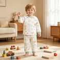 thumbnail image 6 of Toddler Girl 2T‑5T Fall Winter Long Sleeve Print Pajama Set Two Piece Top and Pants Indoor Night Sleepwear for Kids, 6 of 8