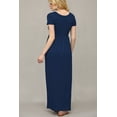thumbnail image 3 of Made by Johnny Women's Short Sleeve Loose Plain Casual Long Maxi Dresses with Pockets XL NAVY, 3 of 6