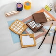 thumbnail image 2 of Caja de madera con pigmento de acuarela de nogal negro hecha a mano para niños, caja de pintura artesanal portátil con cubierta magnética, 2 of 4