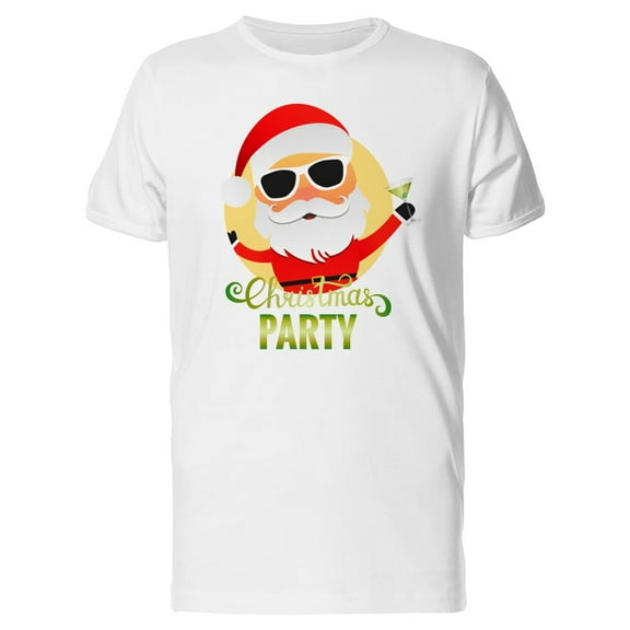 Christmas Party Funny Santa T-Shirt Men -Image by Shutterstock, Male x-Large