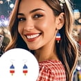 thumbnail image 4 of Party Earrings Independence Themed Celebration Festive Star Bow Dangle Hanging Drop Jewelry Accessory Multicolor Party Dress Up Earrings Lightweight Accessory Jewelry Multicolor, 4 of 6
