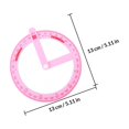 Printable Precision Protractor FOMIYES 3Pcs ABS Pink Protractor Set Clear Scale Angle Tool for School ...