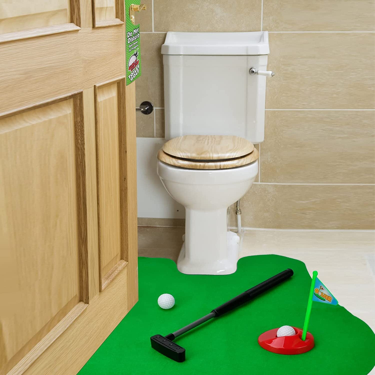 Jeu D'Adresse ZHWUD toilette golf, pot putter set salle de bain jeu mini  golf set golf putting nouveauté set, jouer au golf sur th - Cdiscount Sport