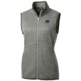 thumbnail image 2 of Women's Cutter & Buck Heather Gray New Hampshire Wildcats Mainsail Sweater Knit Fleece Full-Zip Vest, 2 of 3