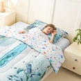 thumbnail image 4 of Manfei Watercolor Underwater Letter I Axolotl Sea Turtle Twin Comforter Sets for Kids Boys and Girls, Nautical Alphabet Print Bedding Set, Stars Reversible 2 Pieces, 1 Comforter and 1 Pillowcase, 4 of 6