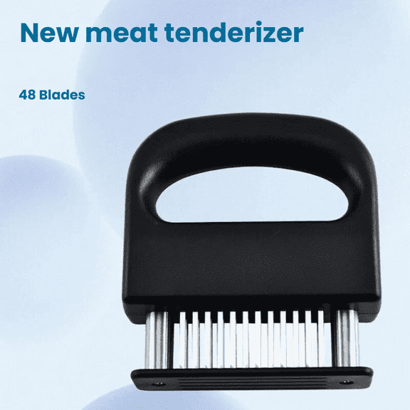 Stainless Steel Meat Tenderizer with 48 Sharp Blades – Heavy Duty Meat Needle Tool for Steak, Chicken, Pork, Beef and BBQ – Durable ABS Handle & Easy to Clean