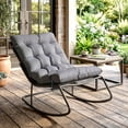 thumbnail image 2 of Outsunny Outdoor Rocking Chair w/ Cushion, Oversized Patio Chair, Dark Grey, 2 of 10