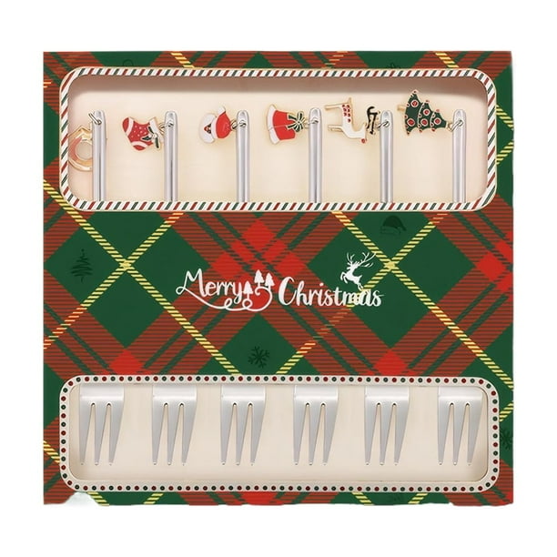 Juego de cubiertos de regalo de Navidad Toystoory vajilla con árbol de renos de Papá Noel