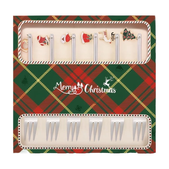 Juego de cubiertos de regalo de Navidad Toystoory vajilla con árbol de renos de Papá Noel