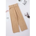 thumbnail image 4 of ABPHQTO Pantalones de punto de felpa de cintura alta de color caqui para mujer, 4 of 5