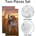 thumbnail image 2 of Absorbent Soft Hand Fingertip Towels, 2 Pcs Face Bath Towels Set Portrait of A Beagle Dog Washcloths for Bathroom Hotel Kitchen, 30"x15", 2 of 6