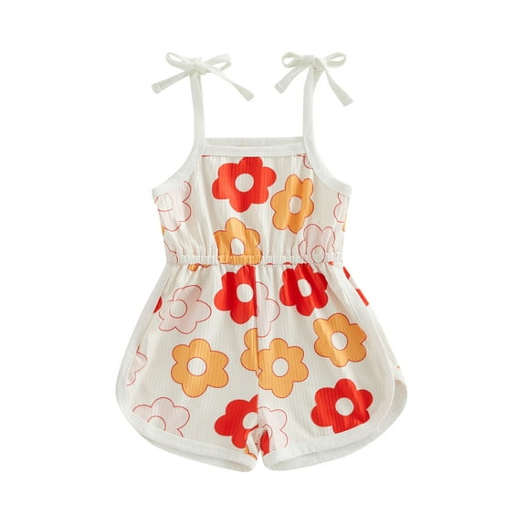 Bagilaanoe Toddler Baby Girl Summer Jumpsuit Shorts Sleeveless Cartoon Print Romper Overalls 12M 18M 24M 3T 4T 5T Kids Short Pants Summer Outfits