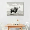 thumbnail image 2 of Nawypu  HOME Black and White Highland Cow Photograph Stretched Canvas Wall Art, multi-color,Living Room, 2 of 4