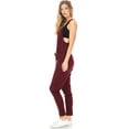 thumbnail image 2 of Ambiance Women's Juniors Casual Lounge Jogger Jumpsuit (Wine, Small), 2 of 3