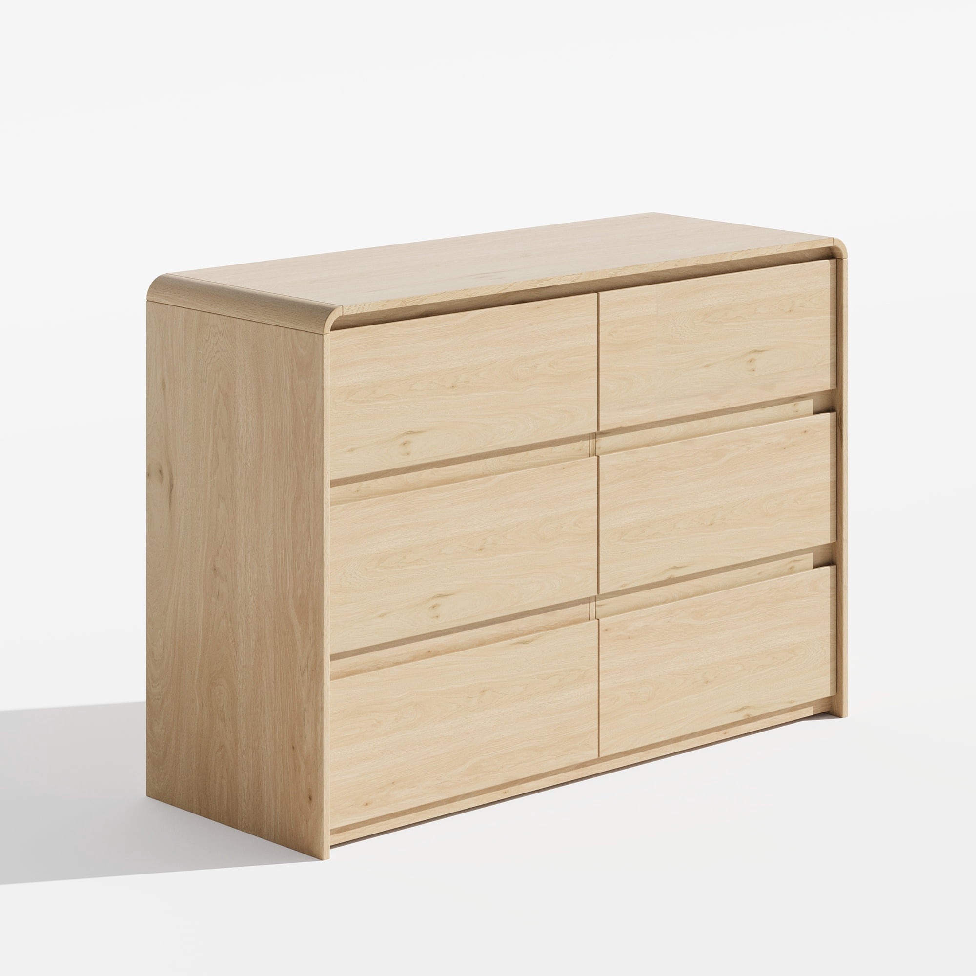 WACASA 6 Drawer Dresser for Bedroom, Brown Bedroom Dresser for Closet with Round Edge, Modern Wood Dressers & Chests of Drawers for Living Room, Hallway