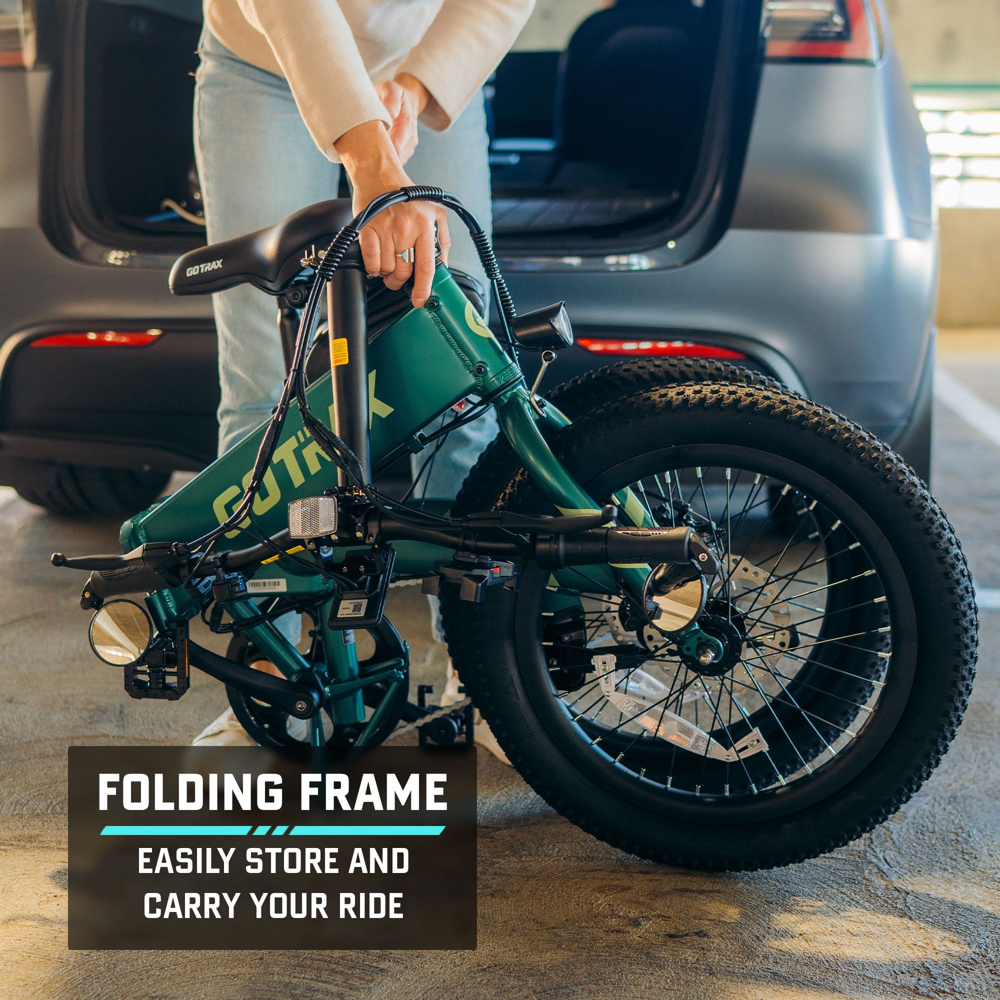 Gotrax F1V2 20" Adult Folding Electric Bike, 50 Mile&20mph, 48V 10.4Ah,  Compact & Portable, Green