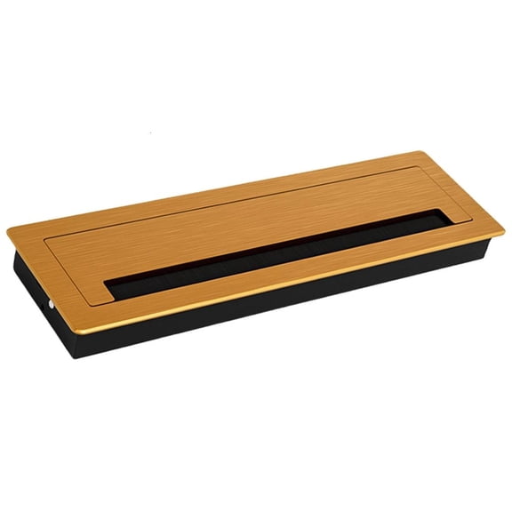 YIGSECU Thickening Aluminum Desk Cable Management Grommets Rectangle Brushed Hole Cover