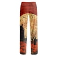 thumbnail image 5 of Halloween Costumes Pajama Pants Women Lounge Wear Halloween Black Cat Witch Printed Soft Stretchy Full Length Bottoms Orange XL, 5 of 6