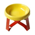 thumbnail image 2 of Cuenco para perros, cuenco de alimentación con soporte de Metal, protección del cuello, plato extraíble para gatos, contenedor de comida para Amarillo, 2 of 8