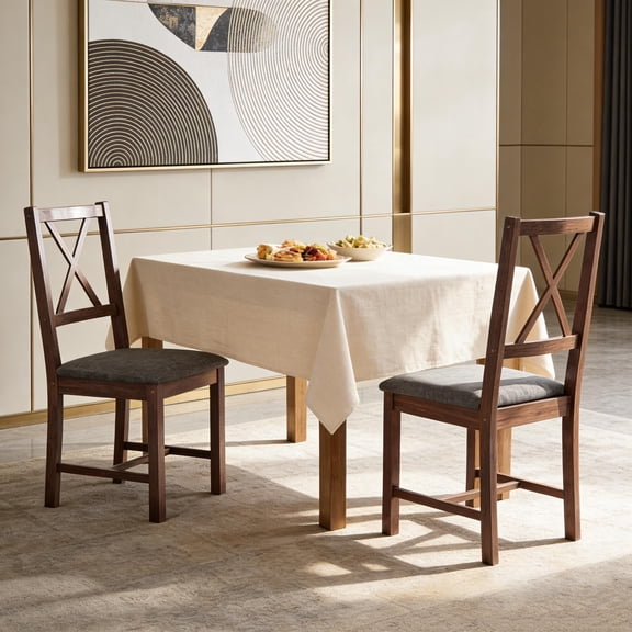 Sturdy kitchen chairs with room chair design, set of 2 home dining chairs, comfortable seating, suitable for dining room, kitchen, or breakfast nook (chairs only)