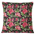 thumbnail image 1 of S4Sassy Cushion Cover Black Square Pillow Cover Floral Print Throw Indian Cushion Case-12 x 12 Inches, 1 of 4
