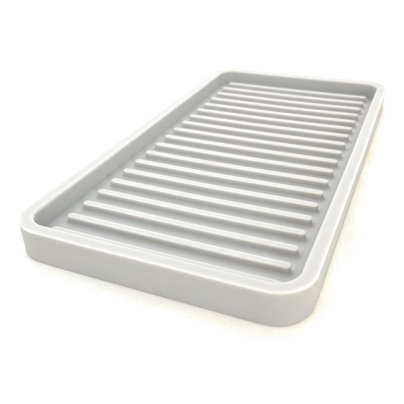 Bandeja organizadora de fregadero de cocina de silicona Happitasa gris claro