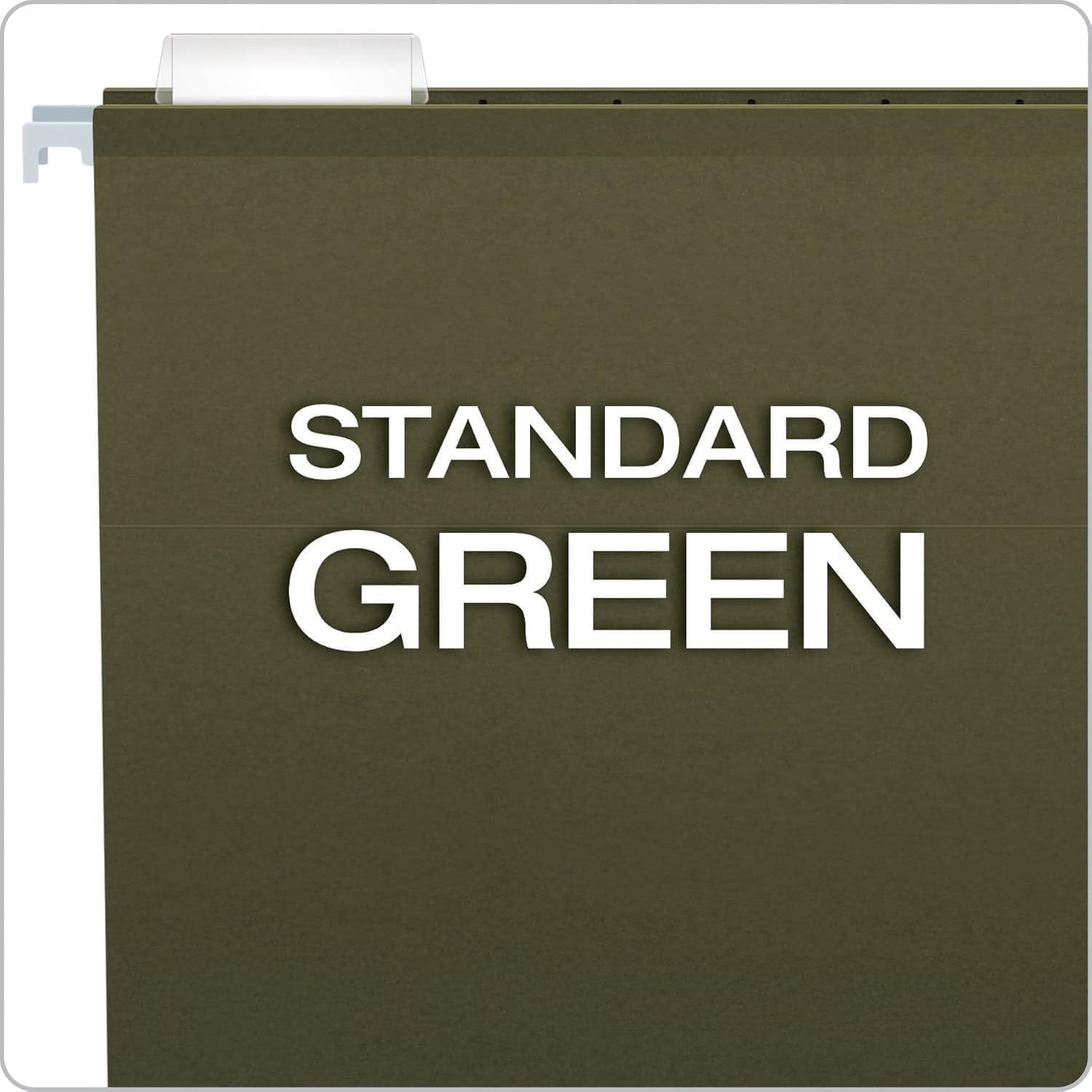 Hanging File Folders Letter Size - 100 Pack - 1/5 Cut Adjustable Tabs - Green Bulk File Folders with Tabs 8.5 X 11 Inches