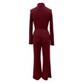 thumbnail image 4 of Women's Autumn/Winter Two-Piece Set: High Neck Long Sleeve Knit Sweater Top + Wide Leg Lounge Pants – Stylish, Elegant & Comfy Casual Airport Outfit, 4 of 5