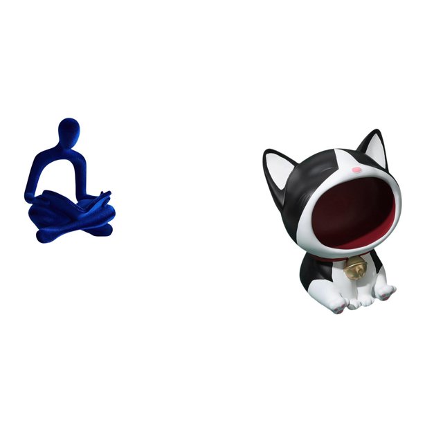 Figura de pensador abstracto, estatua de escritorio, estatua de gato, cuenco para llaves, figura decorativa de entrada, material de resina, dibujos an