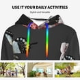 thumbnail image 4 of Daiia Butterfly with Fowers Pattern Women's Fashion Hoodies & Sweatshirts with Kangaroo Pocket Hooded Sweatshirt with Eye-catching Drawstrings-Large, 4 of 7
