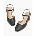 thumbnail image 2 of Women's Slingback Chunky Low Heels Closed Square Toe Heel Wedding Party Dress Pumps Shoes, 2 of 4