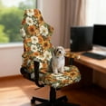 thumbnail image 2 of SCRAWLGOD Daisy Sunflower Print Orange Beige Set of 4 Gaming Chair Covers Cat Proof Game Computer Office Desk Chair Cover Protector with Armrest Slipcovers, 2 of 7