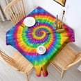 thumbnail image 2 of Rainbow Tie Dye Mandala Pattern Square Tablecloth,Waterproof Square Table Cover,Wipeable Spillproof Washable Table Cover for Home Kitchen Party Decor 42"X42"(107x107cm), 2 of 6