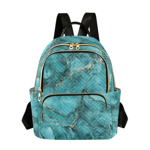 ALAZA Turquoise Marble Womens Travel Laptop Backpack Large Daypack Ladies Shoulder Bags S