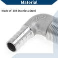 thumbnail image 5 of Unique Bargains Hose Barb Fittings with 2 Clamps 90 Degree Elbow Connector for Air Water Oil Gas Fuel Stainless Steel 19/32" OD 3/4" BSPT 1 Set Silver Tone, 5 of 6
