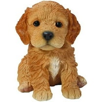 Hi Line 8” Brown Cockapoo Puppy Garden Statue, Detailed Craftsmanship