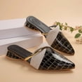thumbnail image 3 of HomeDM Womens Low Block Heels Sandals Closed Pointy Toe Slip On Mules Sandals Dressy Pumps, Black Size 7.5, 3 of 9