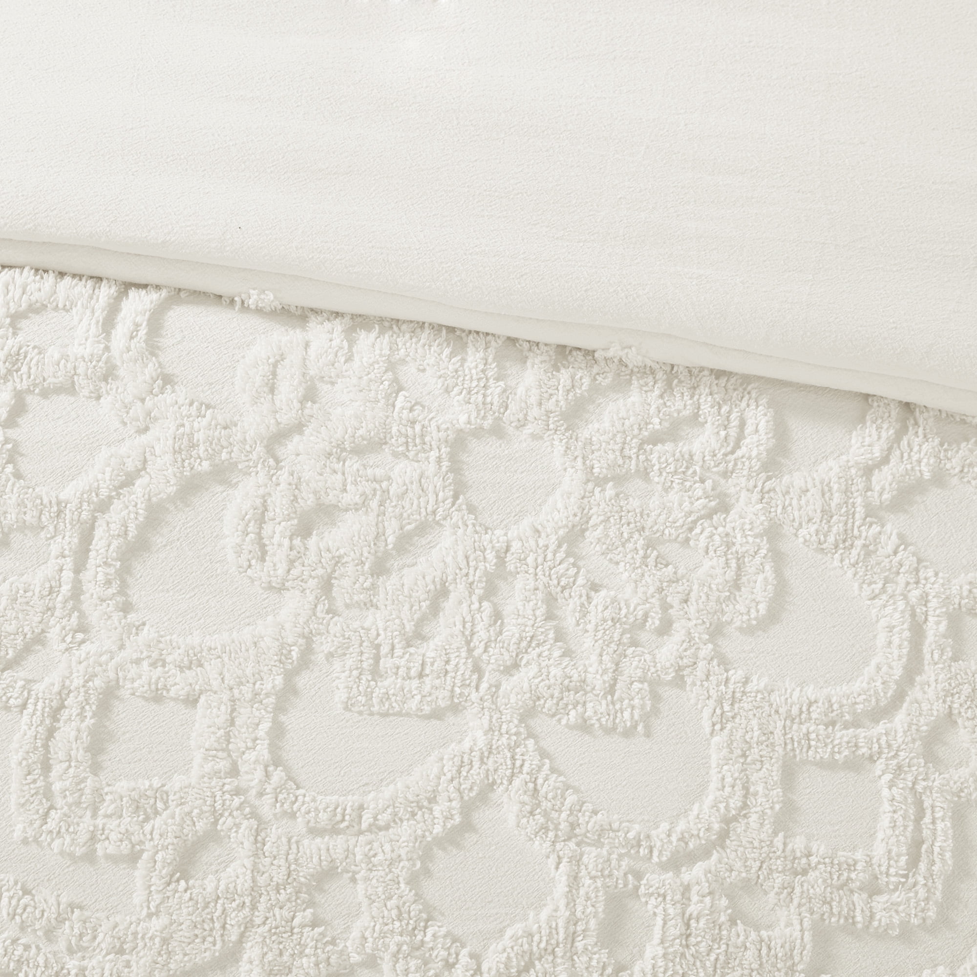Home Essence Cecily 3 Piece Cotton Duvet Cover Bedding Set, Full/Queen, Ivory