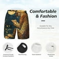 thumbnail image 3 of Naloa Leopard Reading Tarot Cards Print Men Swim Trunks with Compression Liner ,Board Shorts,Men's Swim Shorts with Drawstring and Elastic Waistband-Large, 3 of 6