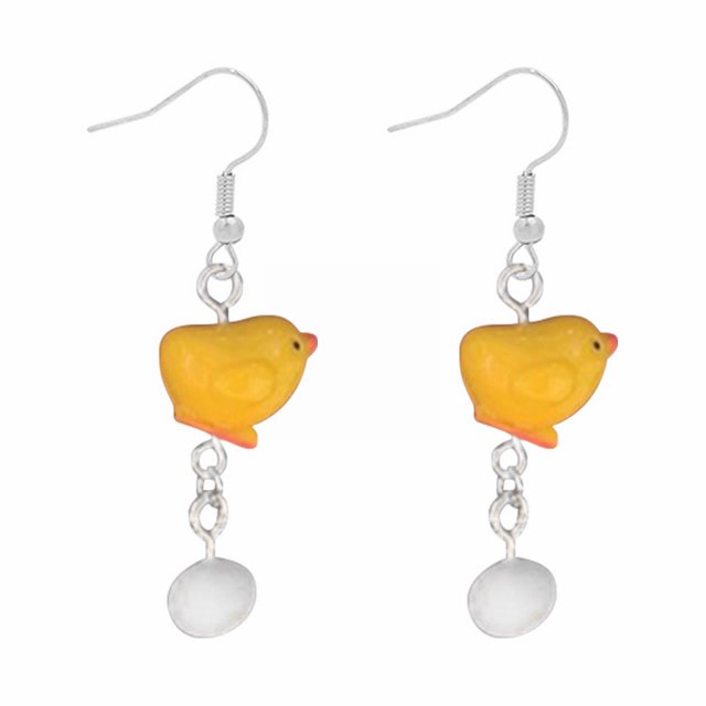 Un par de pendientes de Pascua de pollo y huevo Pendientes Pendientes Holiday Wear Joyería Regalo