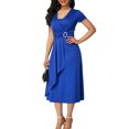 thumbnail image 1 of Gupgi Women's Pure Color Flimsy Dress, Knee Length Dress with Irregular Hem, 1 of 8