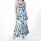 thumbnail image 1 of WILLBEST Vestidos Largos Casuales Para Mujer Vestido Casual Para Mujer Europa Y Estados Unidos Vestido Estampado De Verano Sin Mangas Tirantes Finos Vestido De Playa Plisado Con Volantes 2410, 1 of 2