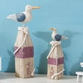 thumbnail image 5 of Seagull Statue Decor Nautical Theme Sea Bird Sitting on a Pillar Hand Carved Seagull Figurine Beach Table Decor, Resin, 15.5" H (L), 5 of 8
