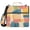 Colorful Line Doodle Squares, variant on 3 Ring Zipper Binder with Shoulder Strap Waterproof Trapper Keeper 2 Inch D-Ring 500 Sheets Capacity Blue Flower and Leaf